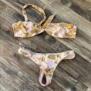 for love & lemons isla bikini set / thong nwot